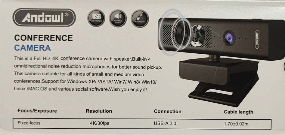 Telecamera Video Per Conferenze Web 4k Ultra Hd 30fps Microfono Q-sx988 Laptop Elettronica/Informatica/Accessori/Accessori per audio e video/Webcam e periferiche VoIP Trade Shop italia - Napoli, Commerciovirtuoso.it