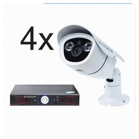 Telecamere 4 Canali Videosorveglianza Smartphone App Gratis Full Hd Maxtech Poe-c001