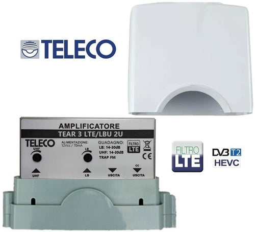 Amplificatore da palo 30DB con filtro LTE 2 Ingressi / 2 Uscite TELECO TEAR3 LTE/LBU 2U