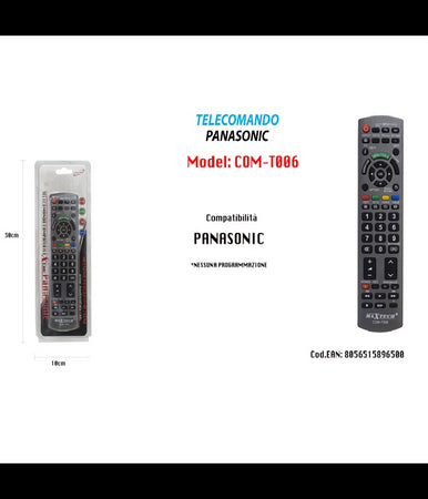 Telecomando Compatibile Con Panasonic Nessuna Programmazione Maxtech Com-t006