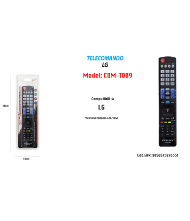 Telecomando Compatibile Lg Smart Tv Senza Programmazione Lcd Led Plasma Com-t009