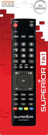 TELECOMANDO-COMPATIBILE-PER-TV-'SLIM'-2-in-1-controllo-2-dispositivi-Superior