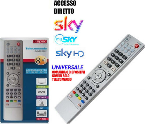 TELECOMANDO UNIVERSALE 8 IN 1 HIFI TV AUX DVD DECODER MY SKY HD BEPER EL501 Elettronica/Home Cinema TV e video/Accessori/Telecomandi Trade Shop italia - Napoli, Commerciovirtuoso.it