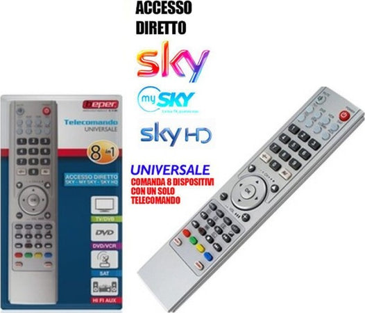 Telecomando Universale 8 In 1 Hifi Tv Aux Dvd Decoder My Sky Hd Beper El501 Elettronica/Home Cinema TV e video/Accessori/Telecomandi Trade Shop italia - Napoli, Commerciovirtuoso.it