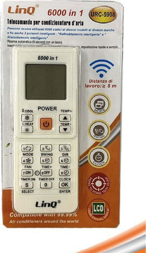 Telecomando Universale Compatibile Per Condizionatori D?aria 6000 In 1 Urc-5908 Elettronica/Home Cinema TV e video/Accessori/Telecomandi Trade Shop italia - Napoli, Commerciovirtuoso.it