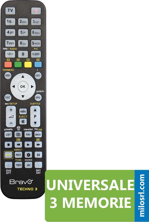 Telecomando universale per tv televisore vcr dvd compatibile decoder 3 memorie