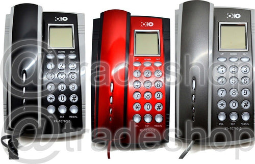 TELEFONO CALLER ID PHONE KX-T071CID MULTIFUZIONE GRIGIO ROSSO NERO DISPLAY LCD  Trade Shop italia - Napoli, Commerciovirtuoso.it