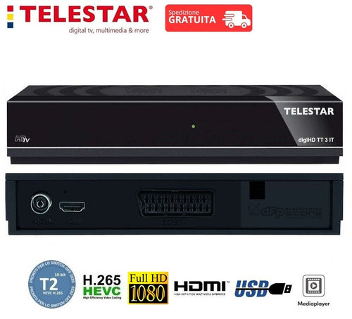 Decoder Digitale Terrestre DIGIHD TT3 IT DVB-T2 TELESTAR