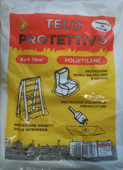 Telo copritutto in polietilene mq 16 mt 4x4 Fai da te/Pitture trattamenti per pareti e utensili/Strumenti e attrezzi per verniciatura/Materiali di preparazione/Protezioni superficiali Scontolo.net - Potenza, Commerciovirtuoso.it