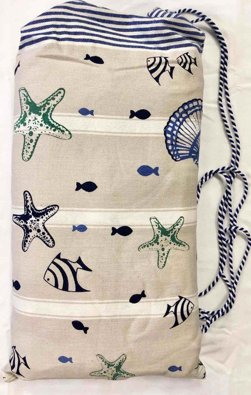 TELO-MARE-FOUTA-PER-LETTINO-COTONE-75X195-RIGATO-PON-PON-E-TASCHE-LATERALI