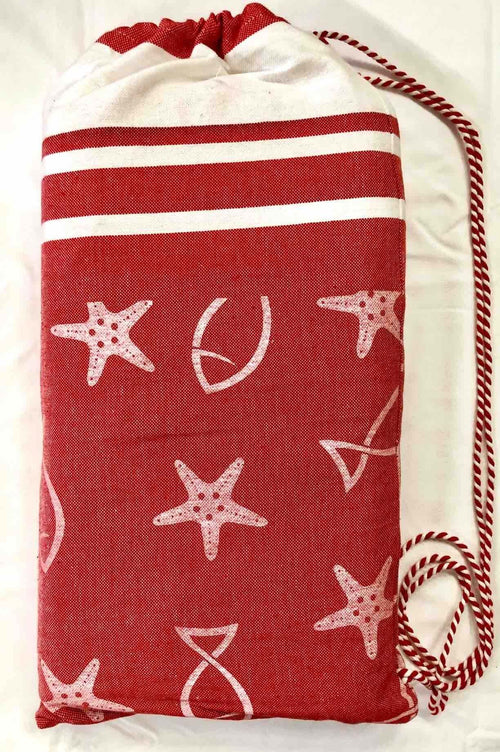 TELO-MARE-FOUTA-PER-LETTINO-COTONE-75X195-RIGATO-PON-PON-E-TASCHE-LATERALI