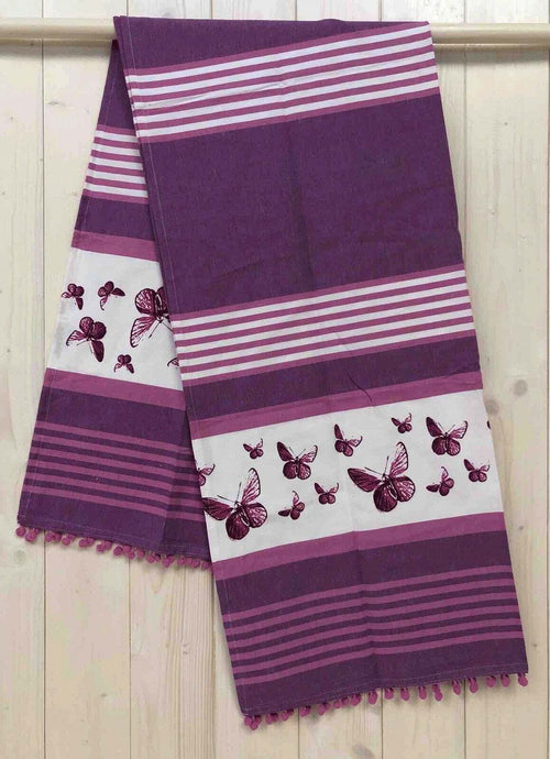 Telo-mare-Fouta-Singolo-con-Righe-e-Farfalle