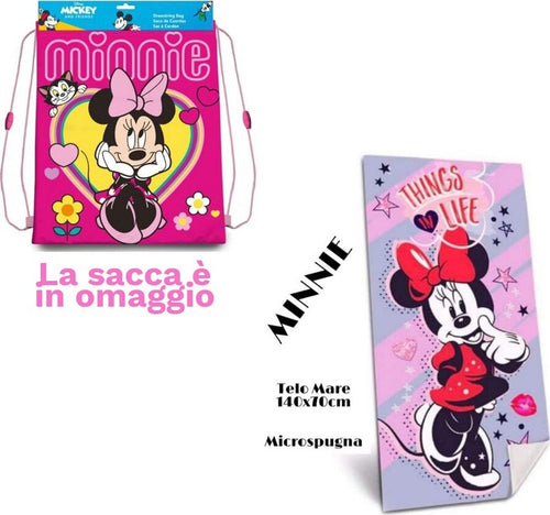Telo Mare In Cotone 140*70 Asciugamano Mare Minnie Mouse + Sacca In Omaggio Casa e cucina/Tessili per la casa/Biancheria da bagno/Asciugamani/Teli mare Trade Shop italia - Napoli, Commerciovirtuoso.it