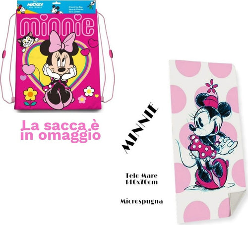 Telo Mare In Cotone Minnie Mouse + Sacca In Omaggio Asciugamano Per Mare Piscina Casa e cucina/Tessili per la casa/Biancheria da bagno/Asciugamani/Teli mare Trade Shop italia - Napoli, Commerciovirtuoso.it
