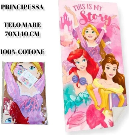 Telo Mare In Cotone Principesse Disney Ariel Asciugamano Mare Piscina Bambini Casa e cucina/Tessili per la casa/Biancheria da bagno/Asciugamani/Teli mare Trade Shop italia - Napoli, Commerciovirtuoso.it