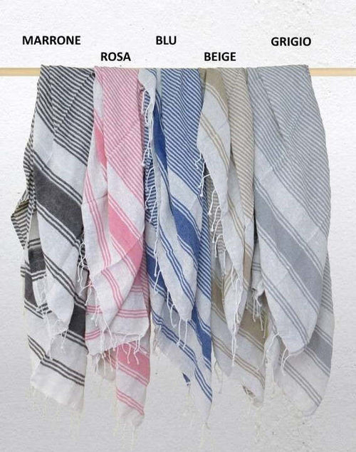 Telo-Mare-Pareo-Fouta-Spiaggia-Piscina-a-Righe-con-Frange-Idea-Regalo-Vavanze