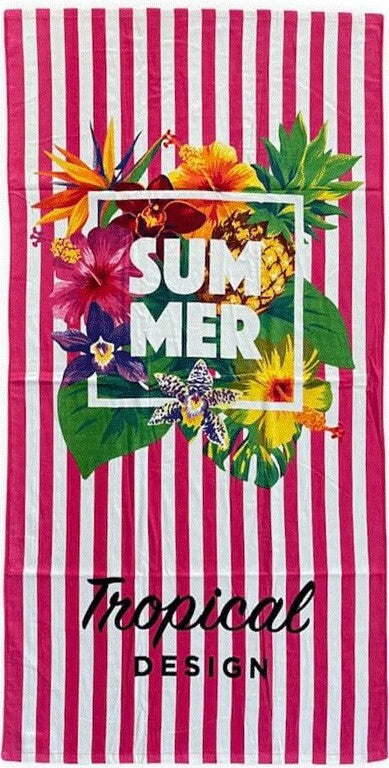 Telo-Mare-Spugna-Stampato-Summer-Tropical