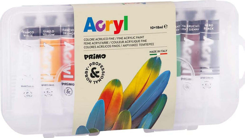 Tempera-acrilica-18-ml-10-pezzi-Primo