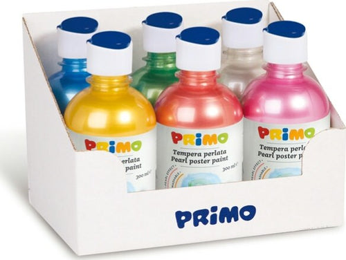 Tempera brillante perlata - 300ml - colori perlati assortiti - Primo - box 6 colori Giochi e giocattoli/Attività creative/Accessori per disegnare e colorare/Pittura/Colori a tempera Eurocartuccia - Pavullo, Commerciovirtuoso.it