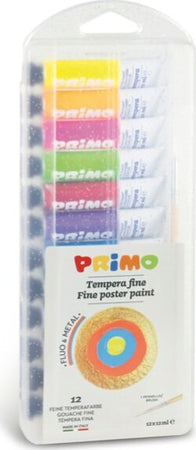 Tempera in tubetto - 12 ml - fluo - metal - Primo - scatola 12 pezzi Giochi e giocattoli/Attività creative/Accessori per disegnare e colorare/Pittura/Colori a tempera Eurocartuccia - Pavullo, Commerciovirtuoso.it