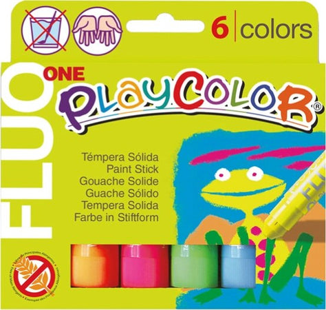 Tempera solida in stick Playcolor - 10 gr - colori fluo - Instant - astuccio 6 stick fluo Giochi e giocattoli/Attività creative/Accessori per disegnare e colorare/Pittura/Colori a tempera Eurocartuccia - Pavullo, Commerciovirtuoso.it