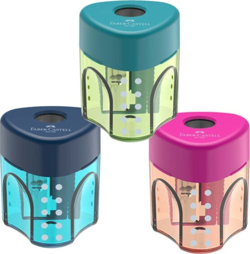 Temperamatite con contenitore - 1 foro - triangolare - con serbatoio - Faber Castell [multipack] 24 pezzi Cancelleria e prodotti per ufficio/Penne matite scrittura e correzione/Temperamatite Eurocartuccia - Pavullo, Commerciovirtuoso.it