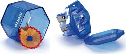 Temperamatite con contenitore - 3 fori - con serbatoio - colori assortiti - Giotto Cancelleria e prodotti per ufficio/Penne matite scrittura e correzione/Temperamatite Eurocartuccia - Pavullo, Commerciovirtuoso.it