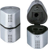 Temperamatite Grip 2001 con contenitore - 3 fori - silver - con doppio serbatoio - Faber Castell Cancelleria e prodotti per ufficio/Penne matite scrittura e correzione/Temperamatite Eurocartuccia - Pavullo, Commerciovirtuoso.it