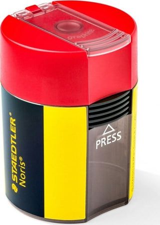 Temperamatite Noris - con contenitore - 1 foro - fino a 8 2 mm - Staedtler Cancelleria e prodotti per ufficio/Penne matite scrittura e correzione/Temperamatite Eurocartuccia - Pavullo, Commerciovirtuoso.it