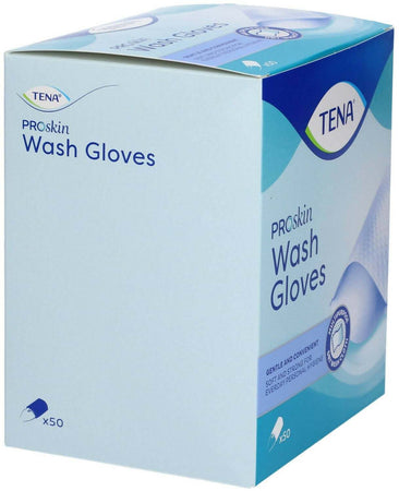 Tena Wash Glove Manopole In Cellulosa Monouso 50 Pz.