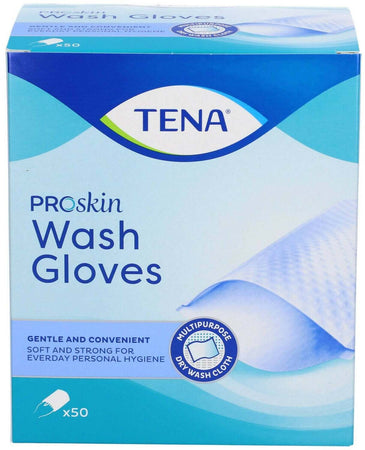 Tena Wash Glove Manopole In Cellulosa Monouso 50 Pz.