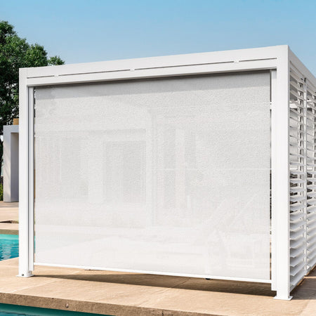 Tenda a rullo Frangisole laterale per pergola Bioclimatica con zanzariera