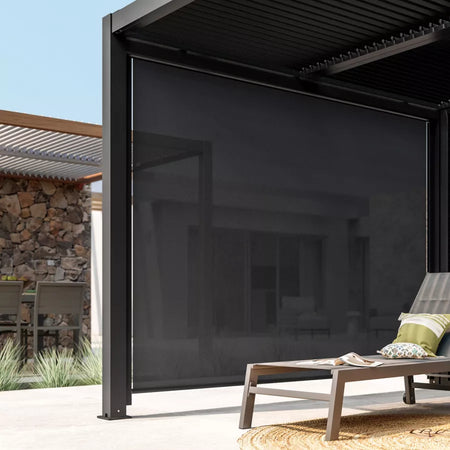 Tenda a rullo Frangisole laterale per pergola Bioclimatica con zanzariera