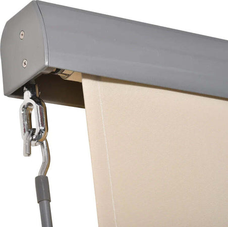 Tenda-Avvolgibile-Parasole-con-Manovella,-Installazione-a-Muro-o-Soffitto,-120x200cm,-Beige-ZS4830-235CWZS4