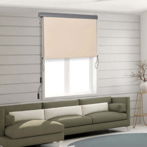 Tenda-Avvolgibile-Parasole-con-Manovella,-Installazione-a-Muro-o-Soffitto,-120x200cm,-Beige-ZS4830-235CWZS4
