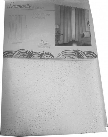 TENDA BIANCA GLITTER DIAMANTE 140X280CM A PANNELLO CON 8 ANELLI PER ARREDO Casa e cucina/Tessili per la casa/Decorazioni per finestre/Tende classiche e drappeggi/Tende a pannello Trade Shop italia - Napoli, Commerciovirtuoso.it