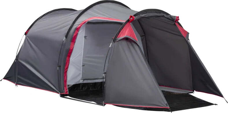 Tenda-da-Campeggio-2-4-Posti-con-Vestibolo-e-Porte-con-Cerniera,-426x206x154cm-Grigio-EM6A20-173CGEM6