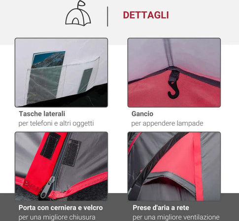 Tenda-da-Campeggio-2-4-Posti-con-Vestibolo-e-Porte-con-Cerniera,-426x206x154cm-Grigio-EM6A20-173CGEM6