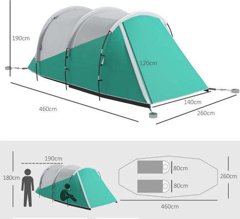 Tenda-da-Campeggio-2-4-Posti-Impermeabile-a-Tunnel-con-Borsa-di-Trasporto,-460x260x190-cm,-Verde-ED3A20-399V00GNED3