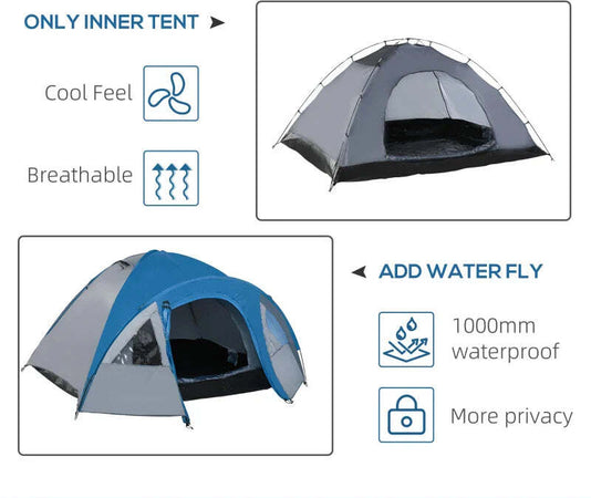Tenda-da-Campeggio-2-Posti-con-Tasche-e-Gancio,-in-Poliestere-e-Fibra-di-Vetro,-3x2.50x1.30-m,-Blu-RS2A20-055RS2