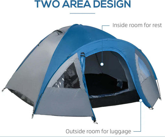 Tenda-da-Campeggio-2-Posti-con-Tasche-e-Gancio,-in-Poliestere-e-Fibra-di-Vetro,-3x2.50x1.30-m,-Blu-RS2A20-055RS2