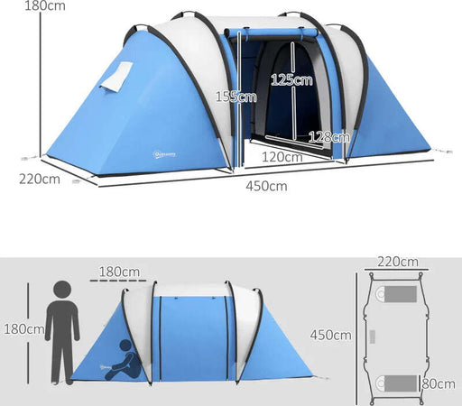 Tenda-da-Campeggio-2-Posti-Impermeabile-con-2-Stanze-Borsa-di-Trasporto,-220x450x180-cm,-Blu-EH7A20-387V00BUEH7