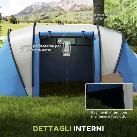 Tenda-da-Campeggio-2-Posti-Impermeabile-con-2-Stanze-Borsa-di-Trasporto,-220x450x180-cm,-Blu-EH7A20-387V00BUEH7