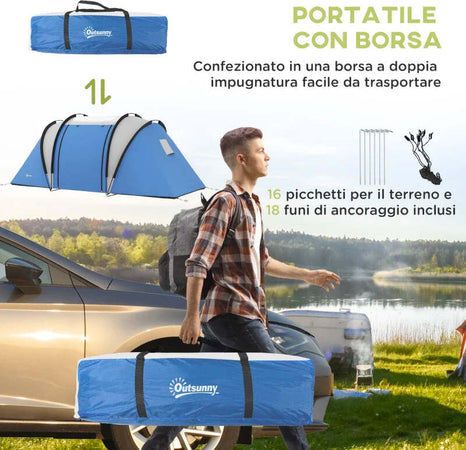 Tenda-da-Campeggio-2-Posti-Impermeabile-con-2-Stanze-Borsa-di-Trasporto,-220x450x180-cm,-Blu-EH7A20-387V00BUEH7