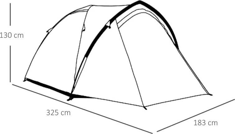 Tenda-da-Campeggio-2-Posti-Impermeabile-con-Vestibolo,-Finestre-e-Porte-con-Cerniera,-325x183x130cm-Grigio-EA1A20-174EA1