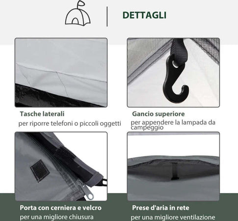 Tenda-da-Campeggio-2-Posti-Impermeabile-con-Vestibolo,-Finestre-e-Porte-con-Cerniera,-325x183x130cm-Grigio-EA1A20-174EA1
