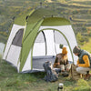 Tenda-da-Campeggio-2-Posti-Pop-Up-con-Porta-a-Cerniera-e-3-Finestre,-240x240x199cm,-Verde-EH6A20-054GNEH6