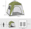 Tenda-da-Campeggio-2-Posti-Pop-Up-con-Porta-a-Cerniera-e-3-Finestre,-240x240x199cm,-Verde-EH6A20-054GNEH6