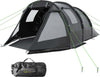 Tenda-da-Campeggio-3-Posti-con-2-Stanze-Interne-con-Finestre-e-Coperture,-475x264x172-cm,-Nero-EJ8A20-285V00BKEJ8