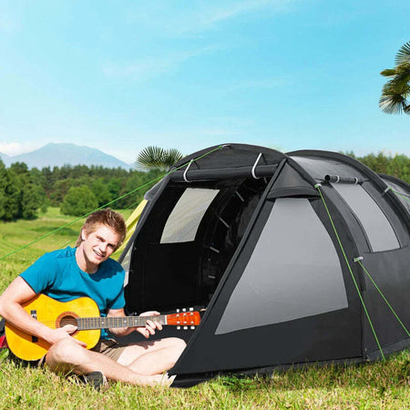 Tenda-da-Campeggio-3-Posti-con-2-Stanze-Interne-con-Finestre-e-Coperture,-475x264x172-cm,-Nero-EJ8A20-285V00BKEJ8